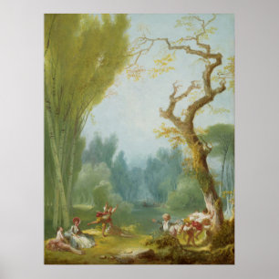 Poster Game of Horse and Rider - Jean Fragonard Fine Art