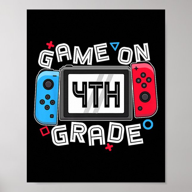 Poster Gamer Ck To School Funny Game On 4th Grade Kids Bo (Devant)