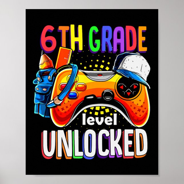 Poster Gamer Ck To School Manette Sixième 6ème Niveau U (Devant)