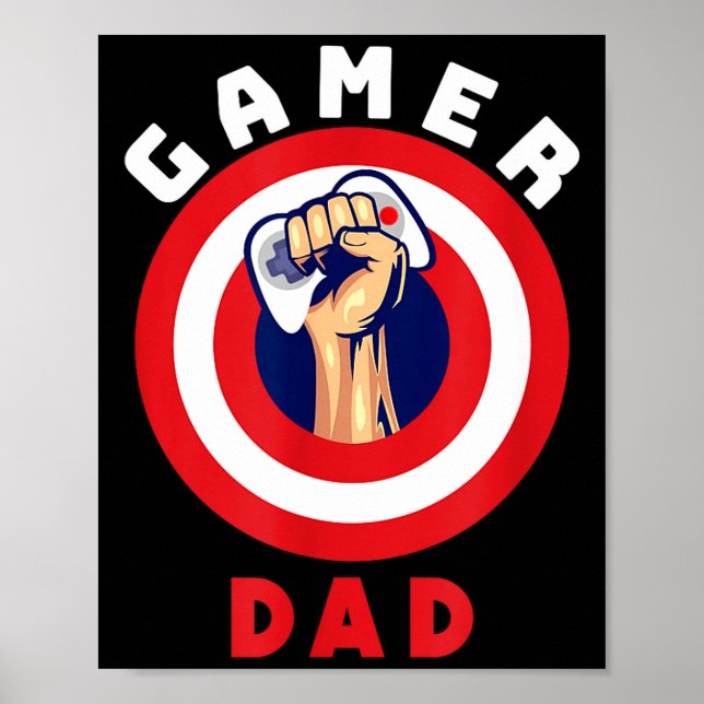 Poster Gamer Dad Funny Gaming Quotes Cool Fathers Gift  (Devant)
