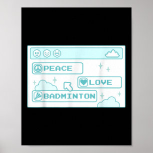 Poster Gamer Geek Ordinateur Pc Cool Nerd Peace Love Badm