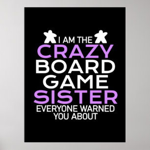 Poster Gamer Gift Je Suis Le Crazy Board Gamer Sister