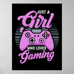Poster Gamer Gift Juste Une Fille Qui Aime Jouer