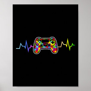 Poster Gamer Heartbeat Jeux Vidéos Garçons Ados Garçons E