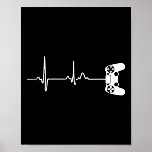 Poster Gamer Heartbeat Pour Les Joueurs De Jeux Vidéo