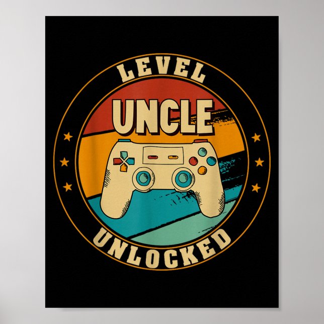 Poster Gamer New Uncle Dad Mom Baby Announcement Pregnanc (Devant)