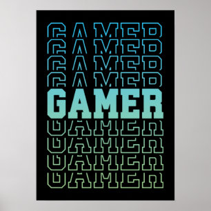 Poster Gamer Retro Old School - Amusant Vidéo Gamer, Jeu