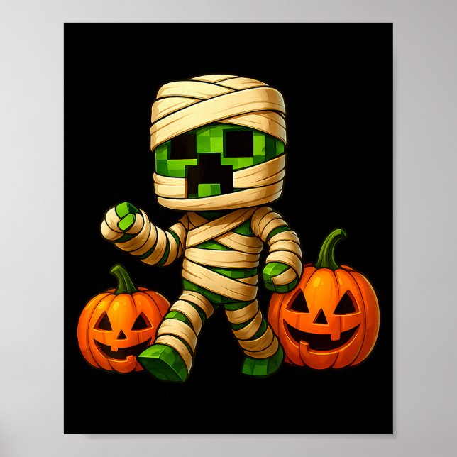Poster Gamer Xel Pumpkin Mummy Men Kids Boy Halloween Fun (Devant)