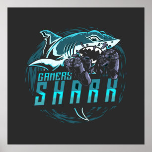 Poster Gamers Shark   Jeux