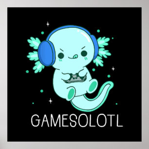 Poster Gamesolotl Axolotl Gamer