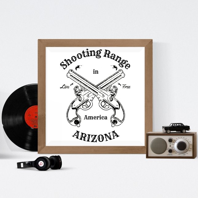 Poster Gamme de tir Arizona America Vintage logo d'arme (Créateur téléchargé)