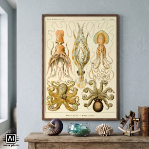 Poster Gamochonia vintage de calmar de poulpe par Ernst H