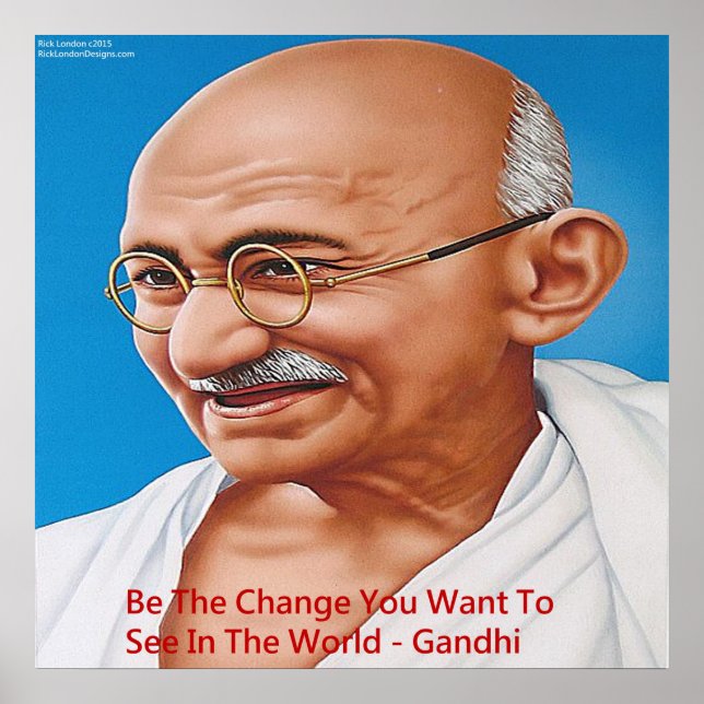 Poster Gandhi & Be the Change Cote (Devant)