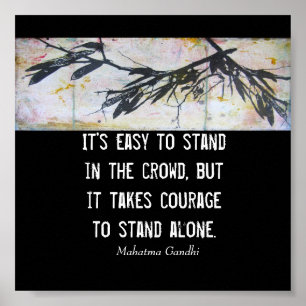 Poster Gandhi sur le courage motivation citations art nat