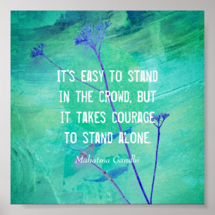 Poster Gandhi sur le courage motivation citations art nat