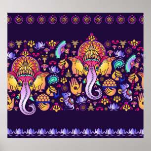Poster Ganesh Hindu God : Festive sans fil