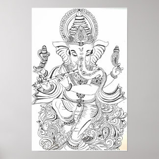 Poster Ganesha en ligne traditionnel