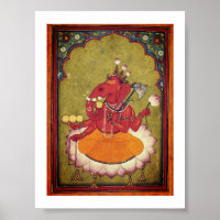 Ganesha sur le point de jeter son lotus