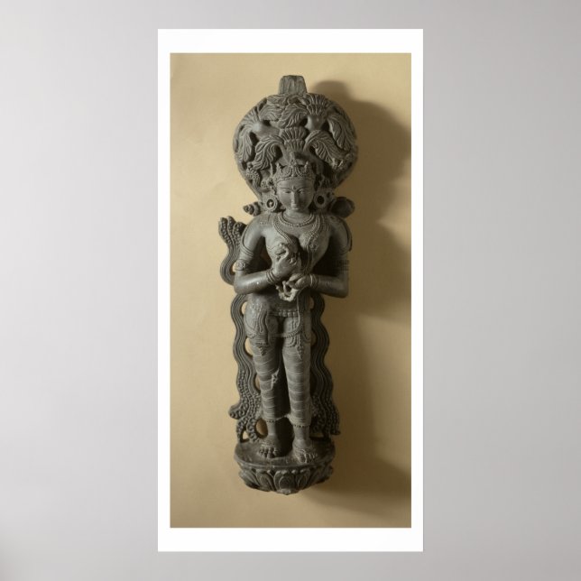 Poster Ganga, goddess who personifies the sacred river ga (Devant)