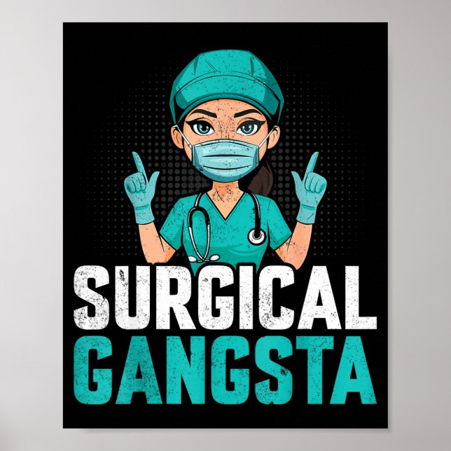Poster Gangsta Chirurgical Technologue Tech Scrub  (Devant)