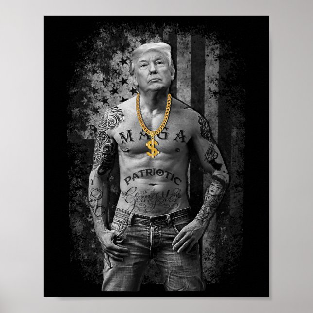 Poster Gangster Anti Libéral Pro Trump Républicain Premiu (Devant)
