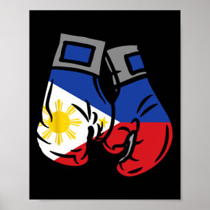Poster Gant De Boxe Au Drapeau Des Philippines