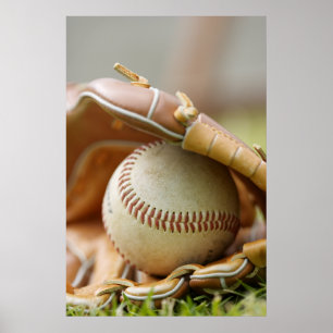 Poster Gant et boule de base-ball