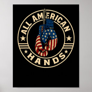 Poster Gants de boxe All American Hands Patriotique Drape