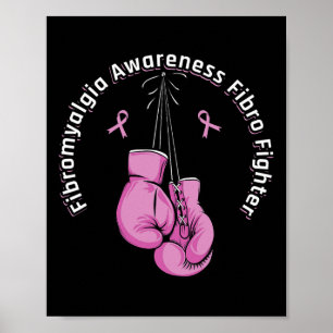 Poster Gants de boxe de sensibilisation Fibro chasseur