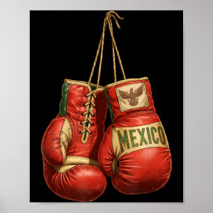 Poster Gants de boxe de style vintage mexicain Aztec Maya
