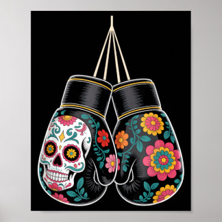 Poster Gants de boxe de style vintage mexicain Aztec Maya