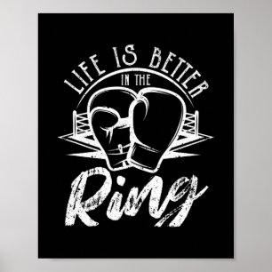 Poster Gants de boxe Funny Boxer Fighter Life is Better