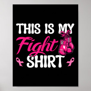 Poster Gants De Boxe Pink Ribbon Cancer Du Sein C'Est Mon