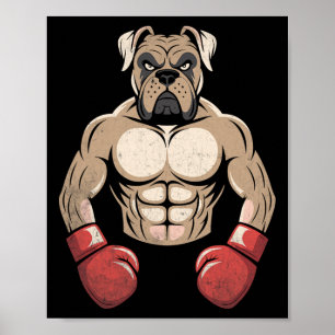 Poster Gants de boxe pour chiens Boxer Chiens de compagni