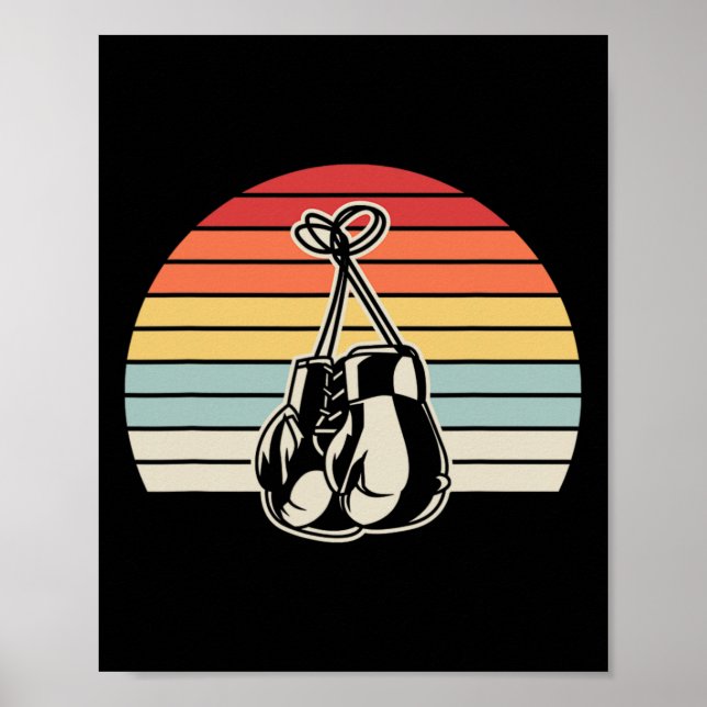 Poster Gants de boxe rétro Sunset Design 1 (Devant)