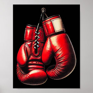Poster Gants de boxe Rouge Boxe Sport Boxeur Kickboxing