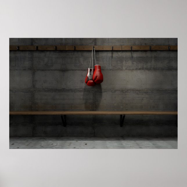 Poster Gants De Boxe Suspendus Dans La Salle De Changemen (Devant)