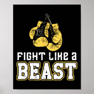 Poster Gants de Boxe Thai Boxing Muay Thai Kickboxing Fig
