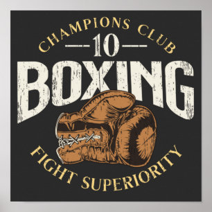 Poster Gants de combat en boîte en détresse