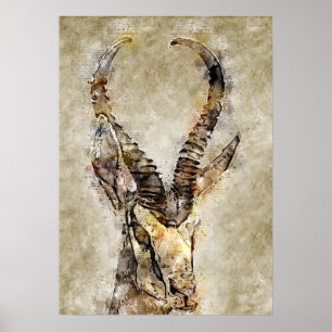 Poster Gaqzelle Vintage d'art mural