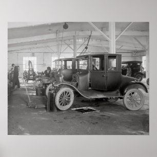 Poster Garage de réparation automobile, 1926. Photo vinta
