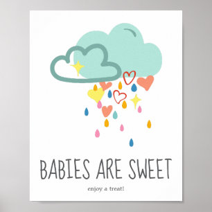 Poster Garçon Nuage de Pluie Bébés Sont Un Délice Pannea
