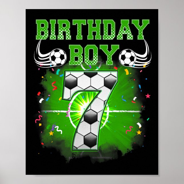 Poster Garçon 7e anniversaire J'avais 6 ans maintenant j' (Devant)