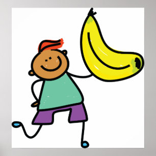 Poster Garçon Avec Banane