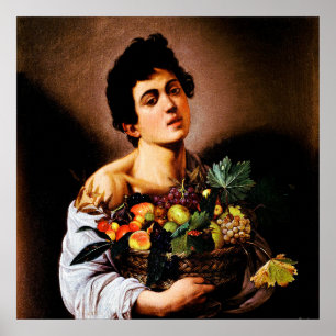 Poster Garçon avec panier de fruits du Caravaggio