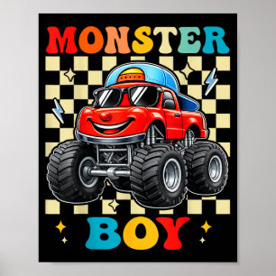 Poster Garçon camion monstre famille assortie camions mon