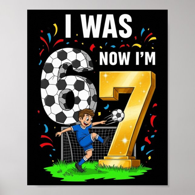 Poster Garçon d'anniversaire j'avais 6 ans maintenant j'a (Devant)