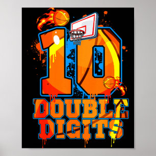 Poster Garçon de 10 ans pour anniversaire à double chiffr