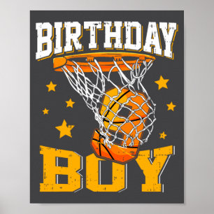 Poster Garçon de 9 ans Basketball Anniversaire 9 ans Bask
