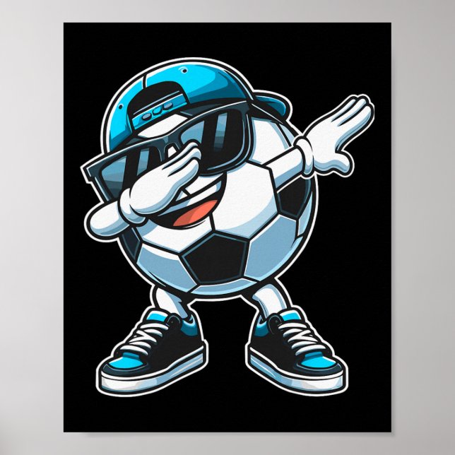 Poster Garçon de football Ll en train de daber  (Devant)